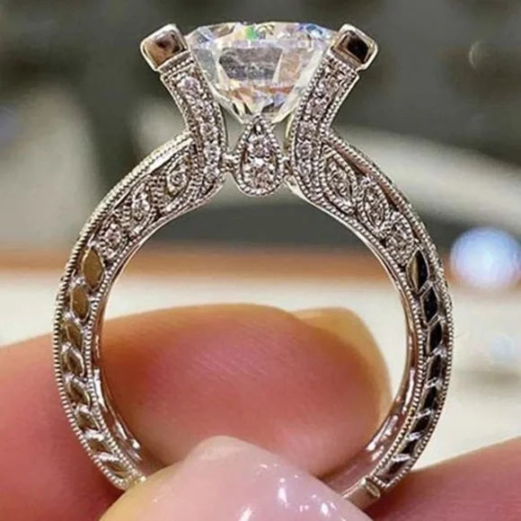 925 Sterling silver diamond ring - Picture 5 of 6